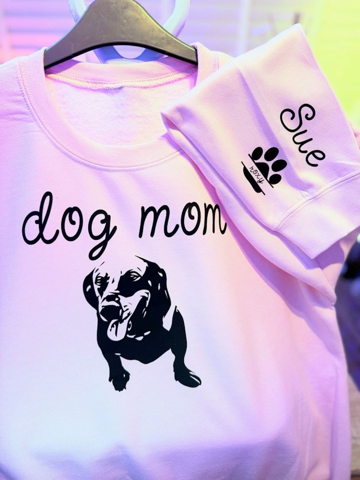 Dog Mom/Mum - personalised sweatshirt.